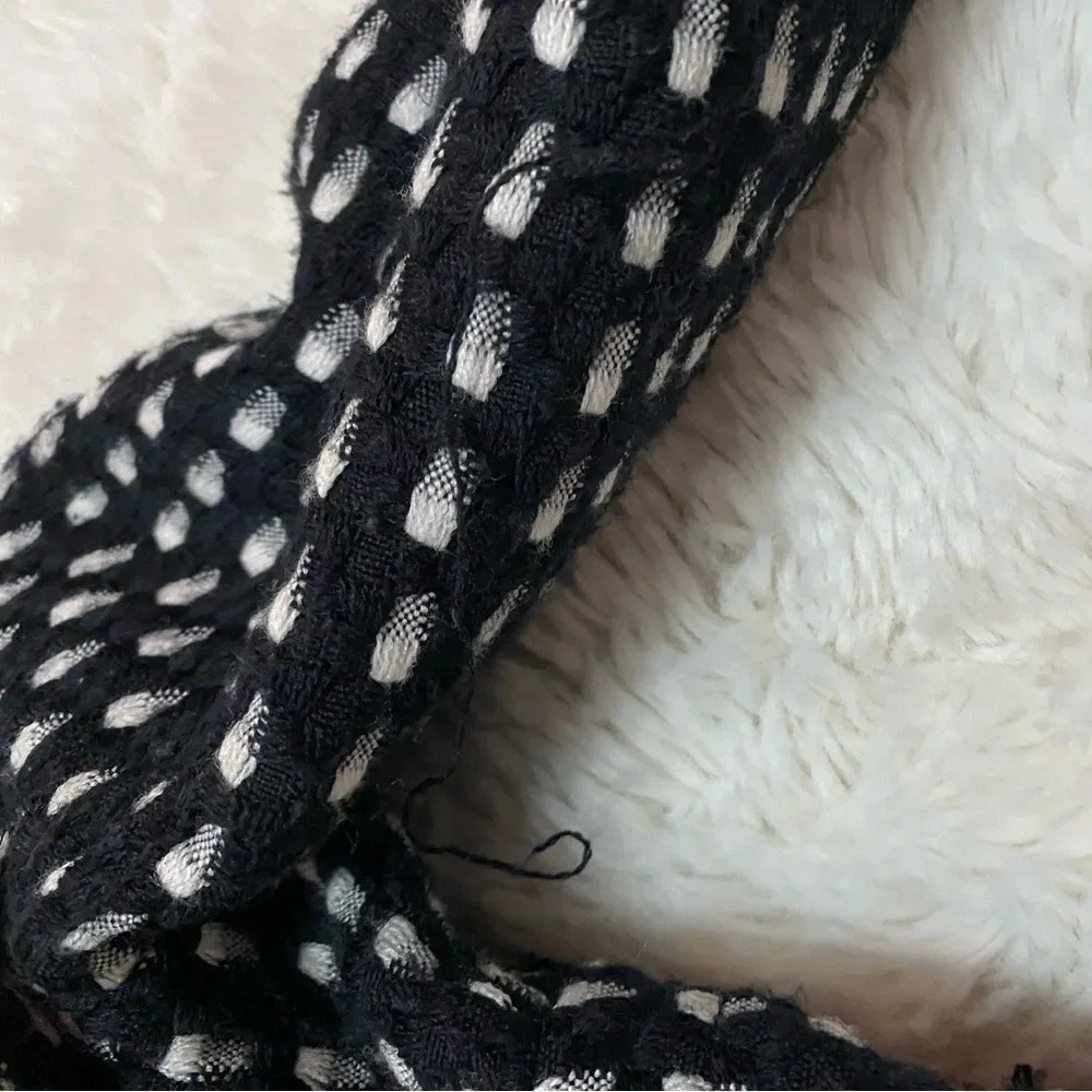 Candies fit and flare with buttons and belt black and white  coat size small - Picture 8 of 13